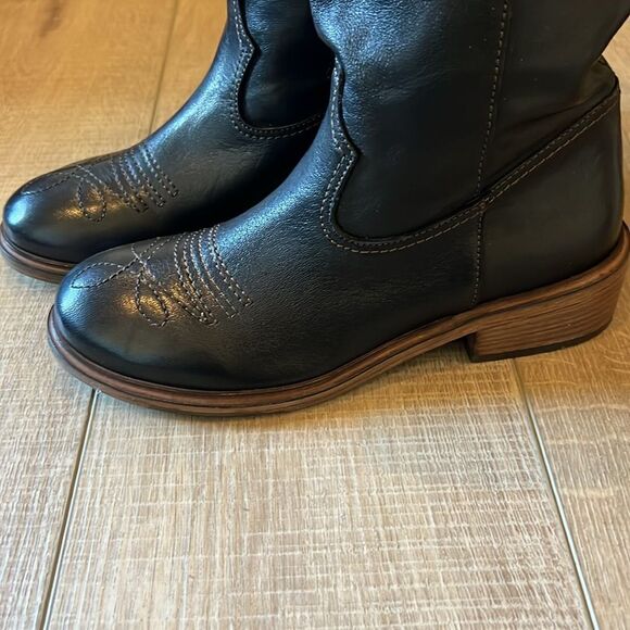 Free People Arya Italian Leather Riding Boots Black EU 36 US 6 - Picture 11 of 15